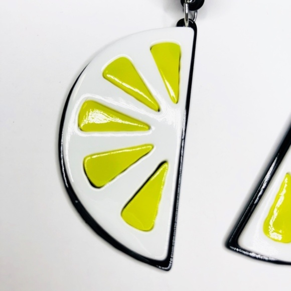 Jenny Lemon Lime Slice Acrylic Retro Earrings - Picture 2 of 4
